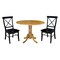 International Concepts 42 in Dual Drop Leaf Dining Table with 2 Cross Back Dining Chairs - 3 Piece Dining Set K04-42DP-C46-613P - alternate 1